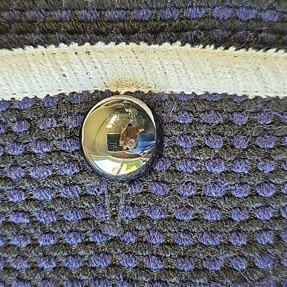 HELENE London career blue/black tweed, jacket with white trim. Size small. - Picture 5 of 11